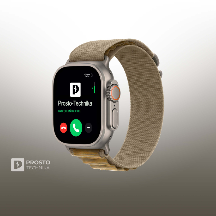 Часы Apple Watch Ultra 2, 49 мм, титан светлого цвета, ремешок Alpine коричневого цвета (2024) M